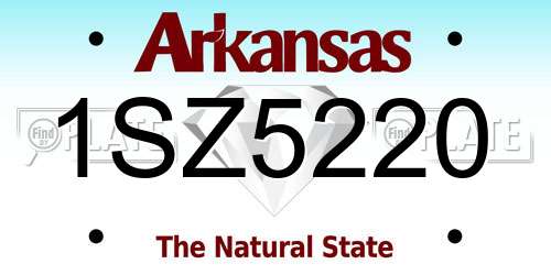 1SZ5220 Arkansas License Plate