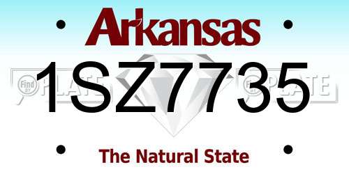 1SZ7735 Arkansas License Plate