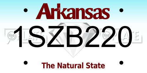 1SZB220 Arkansas License Plate