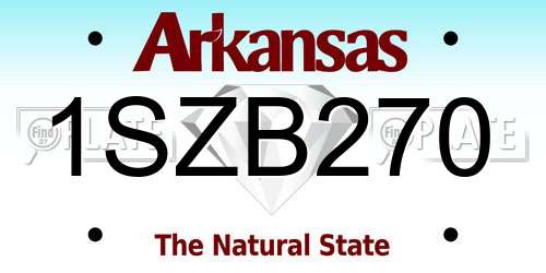1SZB270 Arkansas License Plate