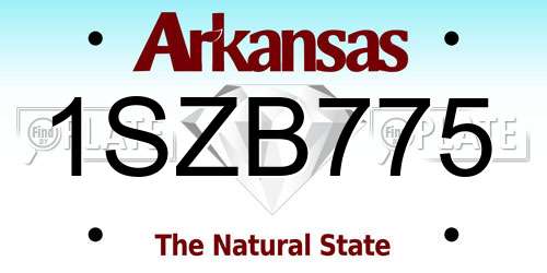 1SZB775 Arkansas License Plate
