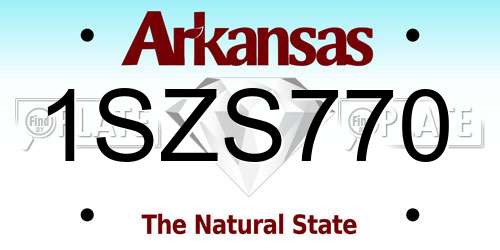 1SZS770 Arkansas License Plate