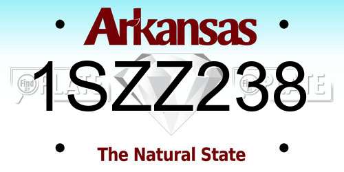 1SZZ238 Arkansas License Plate
