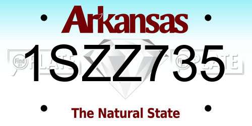 1SZZ735 Arkansas License Plate