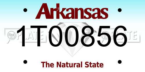 1T00856 Arkansas License Plate