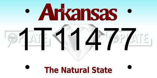 1T11477 Arkansas License Plate