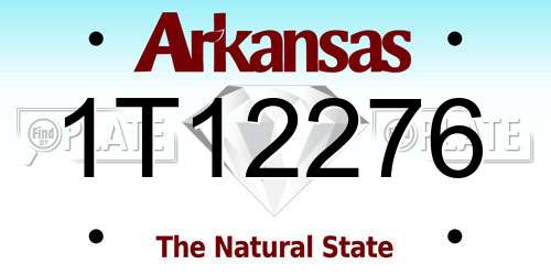 1T12276 Arkansas License Plate
