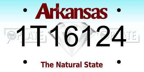 1T16124 Arkansas License Plate