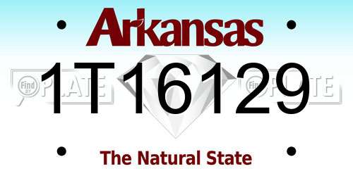 1T16129 Arkansas License Plate