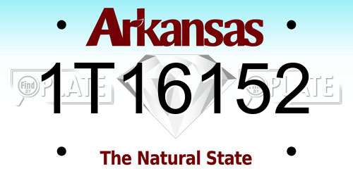 1T16152 Arkansas License Plate