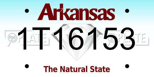 1T16153 Arkansas License Plate