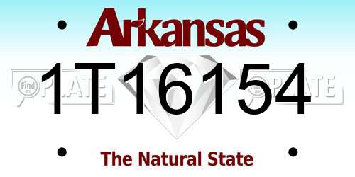 1T16154 Arkansas License Plate