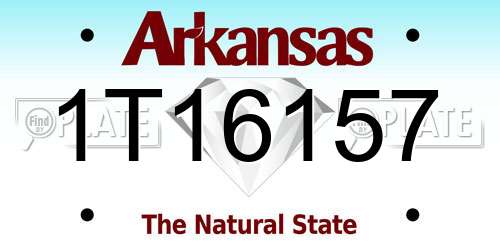 1T16157 Arkansas License Plate