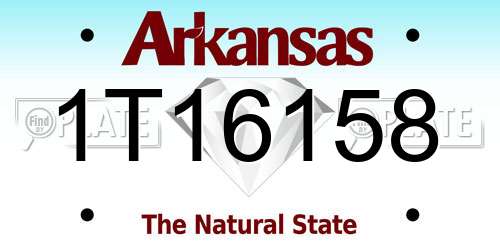 1T16158 Arkansas License Plate