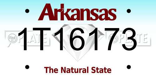 1T16173 Arkansas License Plate