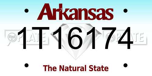 1T16174 Arkansas License Plate