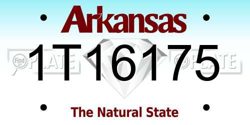 1T16175 Arkansas License Plate