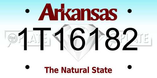 1T16182 Arkansas License Plate