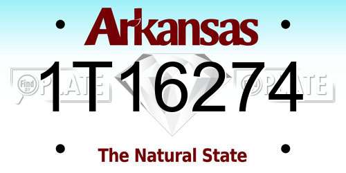 1T16274 Arkansas License Plate