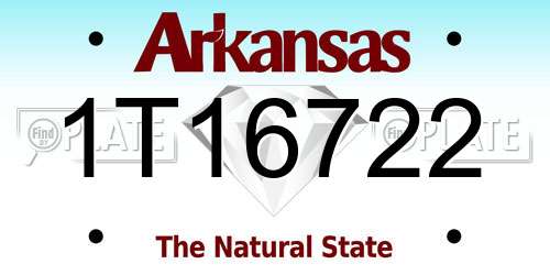 1T16722 Arkansas License Plate