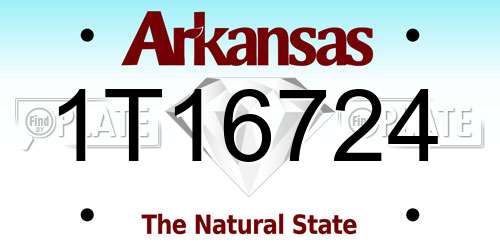 1T16724 Arkansas License Plate