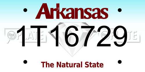 1T16729 Arkansas License Plate