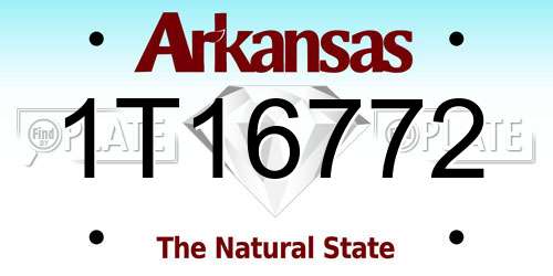 1T16772 Arkansas License Plate
