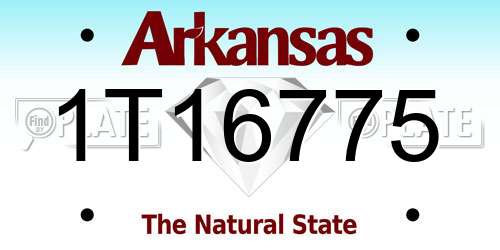 1T16775 Arkansas License Plate