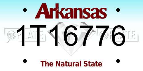 1T16776 Arkansas License Plate