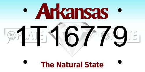 1T16779 Arkansas License Plate