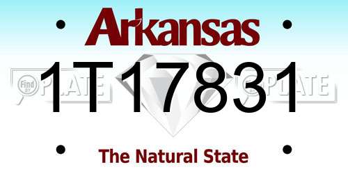 1T17831 Arkansas License Plate