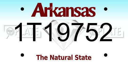 1T19752 Arkansas License Plate