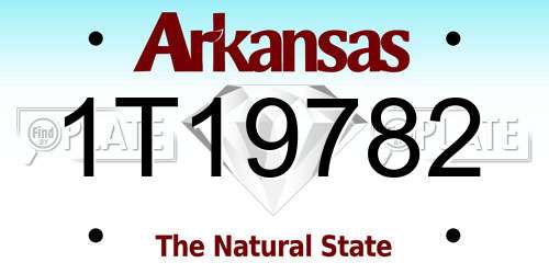1T19782 Arkansas License Plate