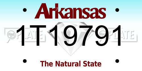 1T19791 Arkansas License Plate