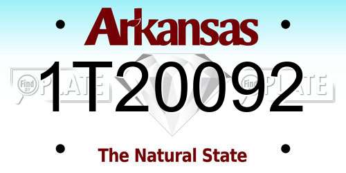 1T20092 Arkansas License Plate
