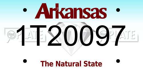 1T20097 Arkansas License Plate