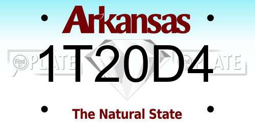 1T20D4 Arkansas License Plate