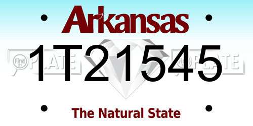 1T21545 Arkansas License Plate