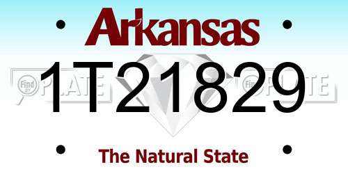 1T21829 Arkansas License Plate