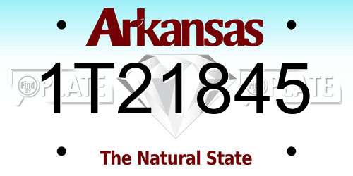 1T21845 Arkansas License Plate