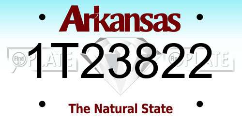 1T23822 Arkansas License Plate