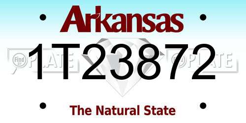 1T23872 Arkansas License Plate
