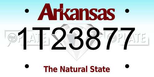 1T23877 Arkansas License Plate