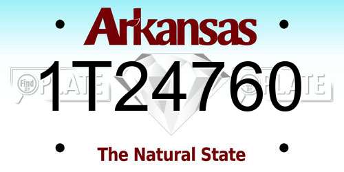 1T24760 Arkansas License Plate