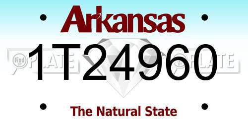 1T24960 Arkansas License Plate