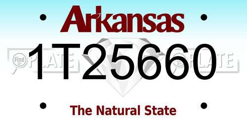 1T25660 Arkansas License Plate