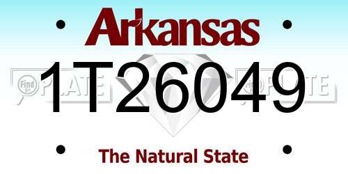 1T26049 Arkansas License Plate