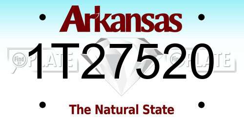 1T27520 Arkansas License Plate
