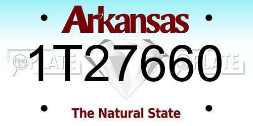 1T27660 Arkansas License Plate