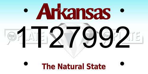 1T27992 Arkansas License Plate